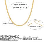color: P559-Gold Necklace -30+8cm