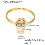 color: TXA319-Gold Ice Cream Ring -Size 3