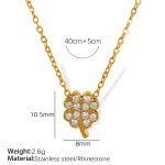 color: XL217 White Rhinestone Gold Necklace