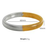 color: 10mm Width (Ring Size 60mm)SZ12 Gold-Steel