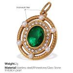color: PJ508GNG Green Stone Gold Pendant