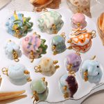 Beach Vacation DIY Dripping Oil Ceramic Small Fish Pendant Stainless Steel 18K Gold Plating Cute Accessories