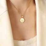 color: RP014-W Letter Gold Necklace -39+5cm