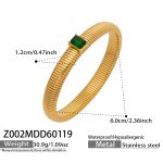 color: Z002-Green Zircon Bangle -Width 12MM