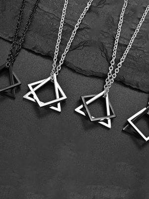 Sweater Necklace Geometric Triangle Sweater Advanced Suit Pendant Couple Personality Men and Women