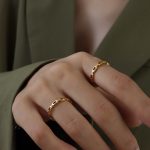 color: A206-Gold Bone Joint Cutout Ring / size: US 5