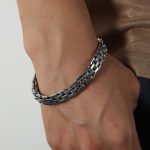 color: NE009-Steel Color X Texture Bracelet -20cm