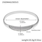 color: Z420-Steel Color White Zircon Bangle