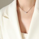 color: P972-Steel Color Small Necklace -40+5cm