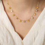 color: P366-Gold Necklace -40+5cm