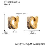 color: F1209-Black Zircon Earrings -Small