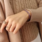 color: E238-Purple Zircon Bracelet -17cm