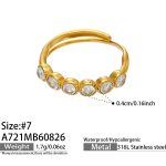 color: A721-White Zircon Gold Ring / size: US 7