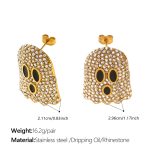 color: EH1399WBG White Rhinestone Earrings