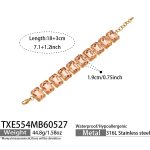color: TXE554-Pink Glass Stone Bracelet -18+3cm