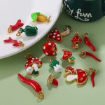 Cute Refreshing Three-Dimensional Fruit and Vegetable DIY Necklace Pendant Corn Pepper Mushroom Dripping Bracelet Accessories