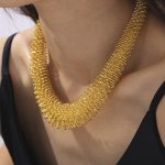 Exaggerated Personalized Hip Hop Spring Modeling Necklace Cold Geometric Stainless Steel Gold Plated Necklace