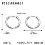 color: F596-Steel Color Earrings -L-14mm