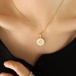 color: P1320-Gold Leo Necklace -40+5cm