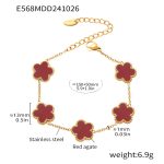 color: E568-Gold Red Agate Bracelet
