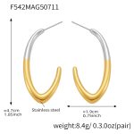 color: F542-Two-tone Gold Geometric Earrings