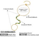 color: E034-Green Color Zircon Bracelet -17+5cm