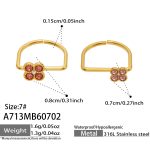 color: A713-Large Rose Red Zircon + Small Pink Zircon Gold Ring