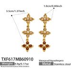 color: TXF617-Champagne Zircon Gold Earrings
