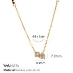 color: XL344WEG White Zircon Gold Necklace