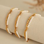Double-Layer Pearl Bracelet Twin Women's Stainless Steel Plated 18K Real Gold Non-Fading Design Light Luxury Bracelet