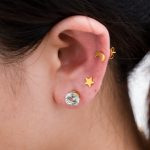 color: Five-pointed Star Crescent Stone Set Gold