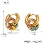 color: F370-Colorful Gold Earrings