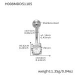 color: H008-Steel Color Post Length 11.4mm Post Thickness 1.55mm