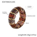color: E047-Pink Leopard Print Bangle