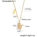 color: TXP464-Gold Necklace 40+5cm