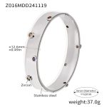 color: Z016-Steel Color Colorful Zircon Bangle