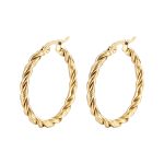 color: 2 Twisted Wire Earrings Gold MS-022