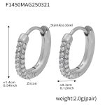 color: F1450-Steel Color Zircon Earrings
