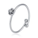 color: Rose Zircon Ring Steel Color / size: Open Adjustable