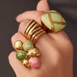 Exaggerated Colorful Oil Necklace Stainless Steel Gold-Plated Women's Non-Fading Ring Ornament
