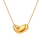 color: Cast Heart Shape Pendant Necklace Gold