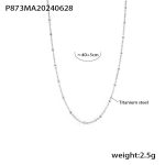 color: P873-Steel Color Cross Bead-clip Chain Small 40+5cm
