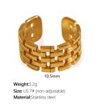 color: JZ111 US Size 7# Non-adjustable Gold Ring