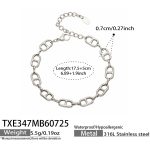 color: TXE347-Box Link Chain Steel Color Bracelet -17.5+5cm