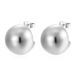 color: Polished Spherical Earrings Steel Color