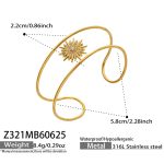 color: Z321-Sun Set with Zircon Gold Open Bangle