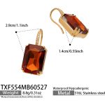 color: TXF554-Coffee Glass Stone Earrings