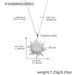 color: P1040-Steel Color Sunflower Necklace 40+5cm