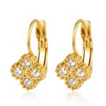 color: Four-leaf Clover French Clasp Earrings 10 Gold