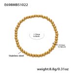 color: E698-Gold Bracelet Steel Bead Diameter 4mm